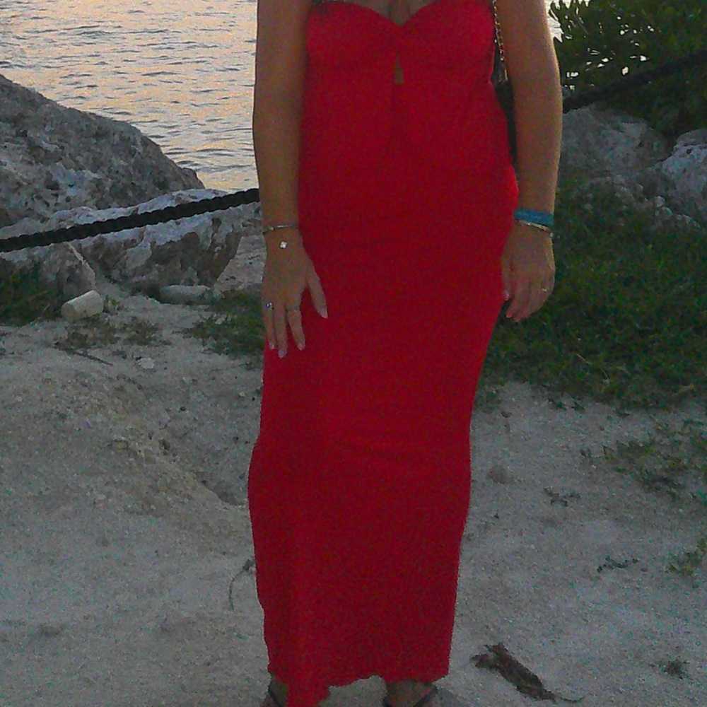 SHEIN women’s red two piece maxi skirt set